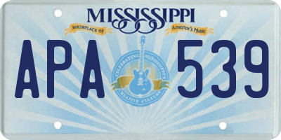 MS license plate APA539