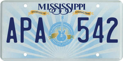 MS license plate APA542