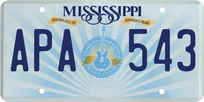 MS license plate APA543