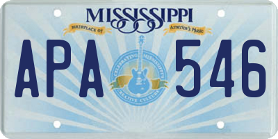 MS license plate APA546