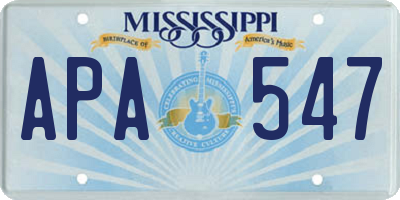 MS license plate APA547