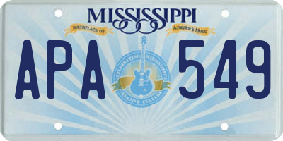 MS license plate APA549
