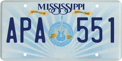 MS license plate APA551