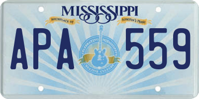 MS license plate APA559