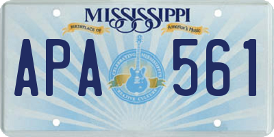 MS license plate APA561