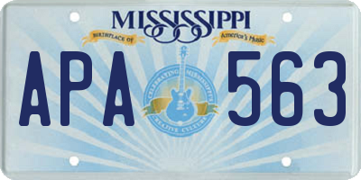 MS license plate APA563