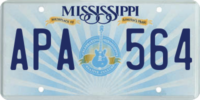 MS license plate APA564