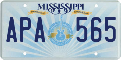 MS license plate APA565