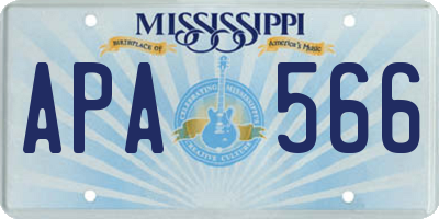 MS license plate APA566