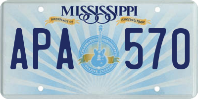 MS license plate APA570