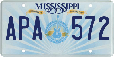 MS license plate APA572
