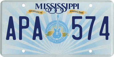MS license plate APA574