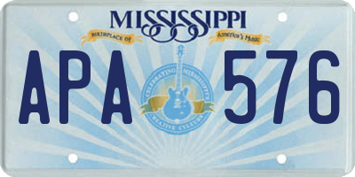 MS license plate APA576