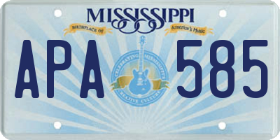 MS license plate APA585