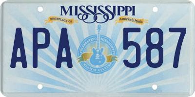 MS license plate APA587