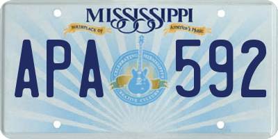 MS license plate APA592