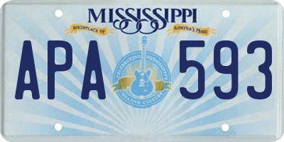 MS license plate APA593