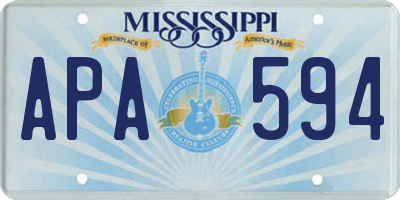MS license plate APA594