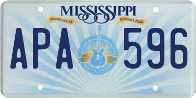 MS license plate APA596