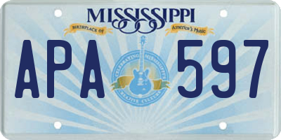 MS license plate APA597