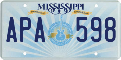 MS license plate APA598