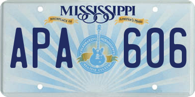 MS license plate APA606