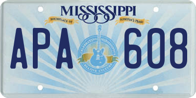 MS license plate APA608