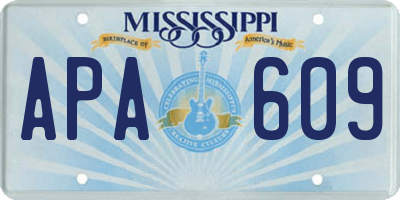 MS license plate APA609
