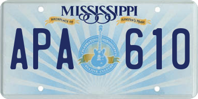 MS license plate APA610
