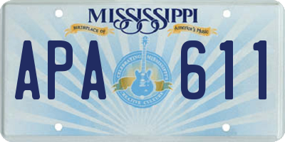 MS license plate APA611