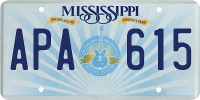 MS license plate APA615