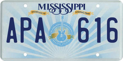 MS license plate APA616