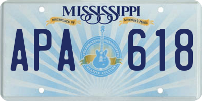 MS license plate APA618
