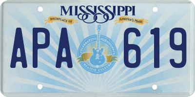 MS license plate APA619