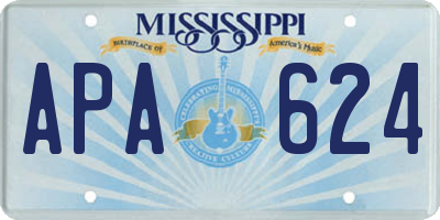 MS license plate APA624