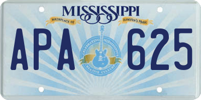 MS license plate APA625