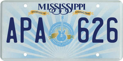 MS license plate APA626