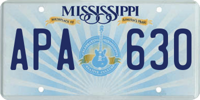 MS license plate APA630
