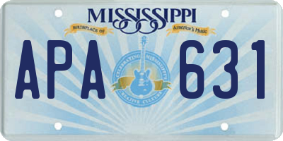 MS license plate APA631