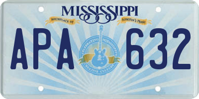 MS license plate APA632