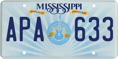 MS license plate APA633