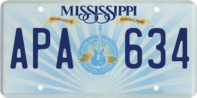 MS license plate APA634