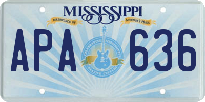 MS license plate APA636
