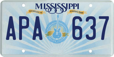 MS license plate APA637