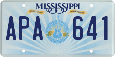 MS license plate APA641