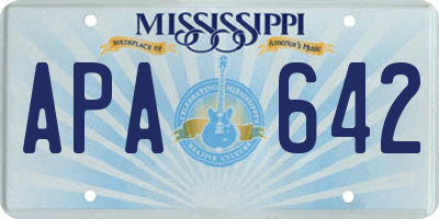 MS license plate APA642