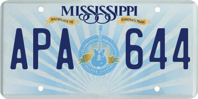 MS license plate APA644