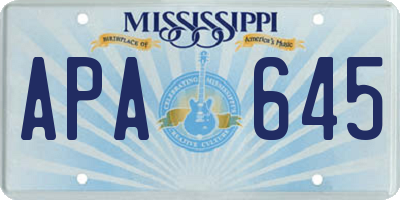 MS license plate APA645
