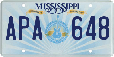 MS license plate APA648