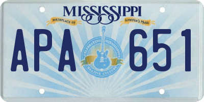 MS license plate APA651